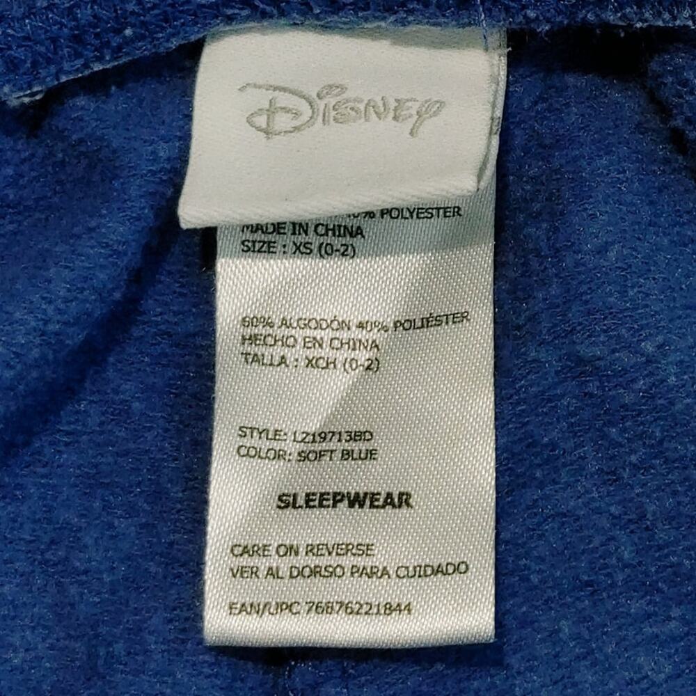 Disney Dumbo Pajama Ankle Pants Mid Rise Drawstring Waist Fleece Blue Womens XS - Picture 4 of 7